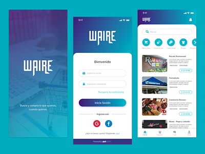 WaireApp android aplication app design ecommerce ios sketch ui ux