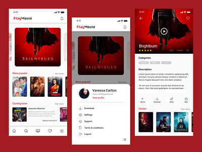 Play Movie App android aplication app design invision ios sketch ui ux