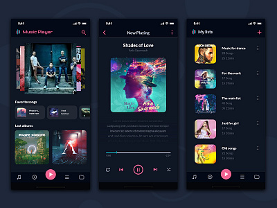 Music Player App adobe xd appdesign dark mode design ui ux xddailychallenge