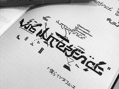 W≡_INT≡RF∆C≡ backstage cyberpunk draft glitch graphics lettering process sci fi sketch type typography work in progress