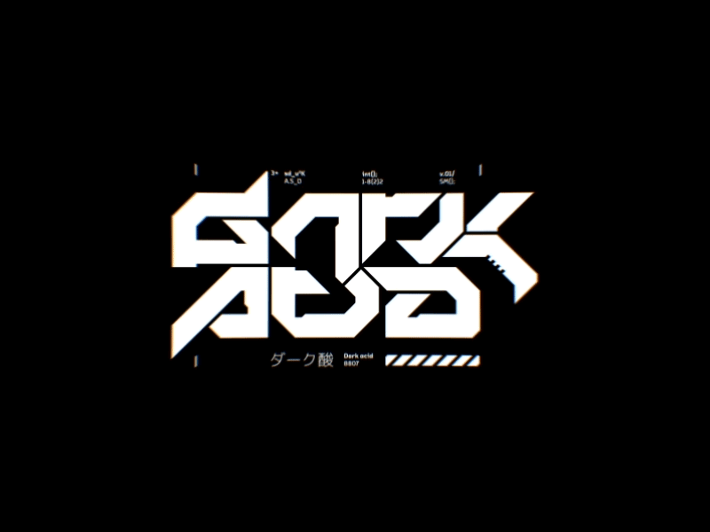 DVRK ΛCID⠛ acid animation cyberpunk dark glitch high tech lettering logo motion sci fi type typography