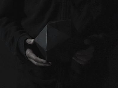cursed_geometry black dark fashion geometry icosahedron loop magic noir occult platonic solid style video