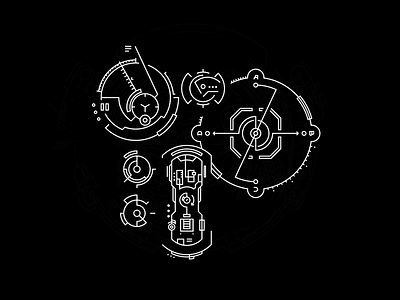 ( ∎° ) abstract black cyberpunk dark graphics high tech magic sci fi seal vector