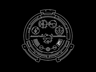 ( ⎋ ) abstract black cyberpunk dark graphics high tech magic sci fi seal vector