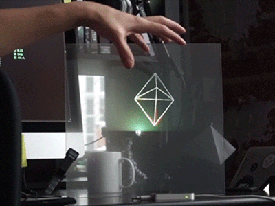 Полигонаэдр / Polygonahedron ar cyberpunk digital art hologram hud installation interactive leap motion light low poly processing sci fi