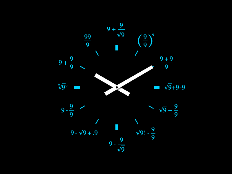 C L 9 C K 9 algebra clock clockwork geek math numbers time vector
