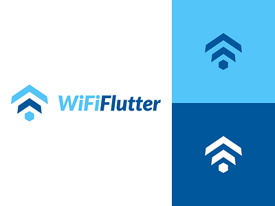WiFi Flutter Logo Design app branding connection contribution contributor design flutter graphic graphics icon identity illustration logo signal utopian vector wifi wififlutter