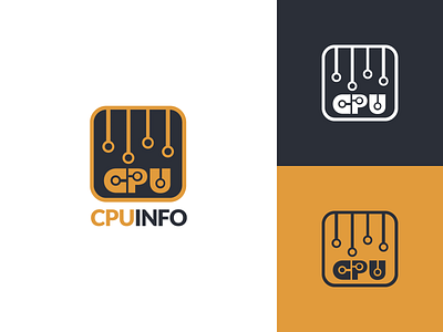 CPU Info Logo Design app branding chip contribution contributor cpu cpu info design graphic graphics icon identity illustration info logo microchip open source processor utopian vector