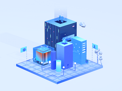 2.5D or 3D ? blue c4d cinema4d clean illustration