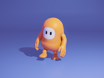 Fall guys modle 3d movement render