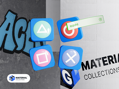 Geetest Material Collection Styleframes 3d c4d illustration logo movement render ui