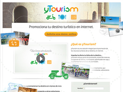yTourism landing page landing tourism website