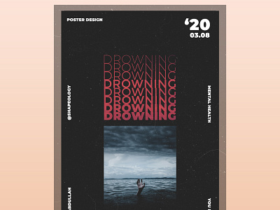Drowning design graphic illustration mental health awareness mentalhealth poster poster art poster design shapeology shapes