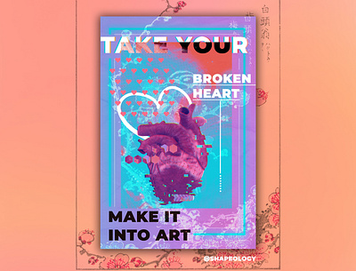 Heart Poster design gradient graphic heart neon poster posterart posterdesign shapeology shapes