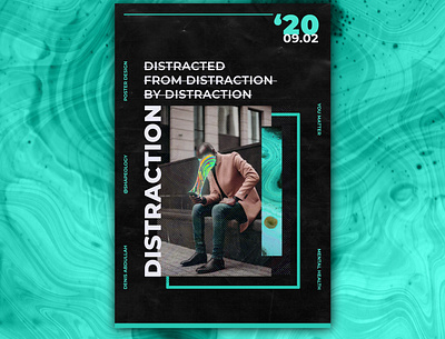 Distraction Poster blue colors coolposterdesign electric graphic graphicdesigner posteraday posterart posterdesign shapeology shapes social