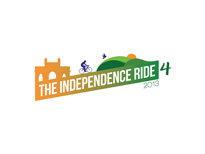 The Independence Ride 4 brand cycling cycling logo cyclist identity independence independence day indian logo mountains tricolor