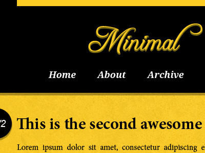 Minimal black minimal theme web design wordpress yellow