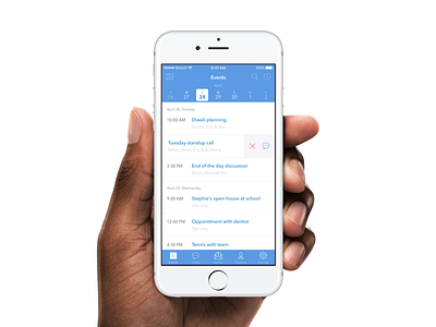iOS app for planning, managing and organising personal events. ios