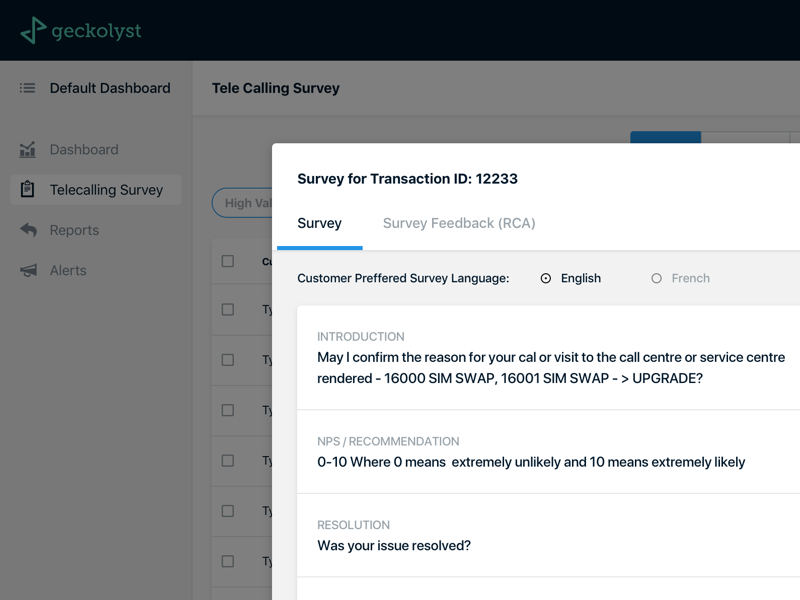 Dashboards and surveys