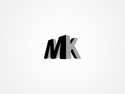 Close to final MK Logo 3d black grey identity k logo m perspective white