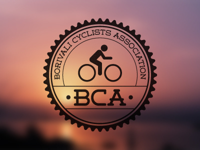 Circular stamp logo association bca blurred background circle cycle cyclists gear stamp