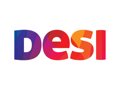 Desi 4letter blue bold colorful concept desi fourletter hot indian logo logodeisgn orange red vibrant yellow