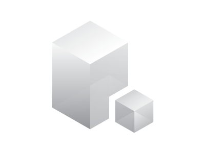 P & Cube 3d block cube grey logo logo concept logo design p p cube realistic semi transparent transparent