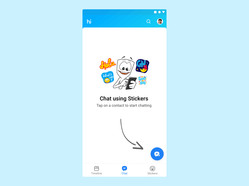 Start a conversation with stickers