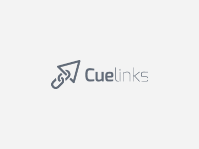 Cuelinks Logo - Mono Mark brand chain cue cuelinks grey icon link links logo mark mono triangle typography