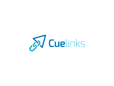 Cuelink Complete Logo blue brand chain cue cue logo cuelinks icon identity link link logo links logo symbol triangle turquoise