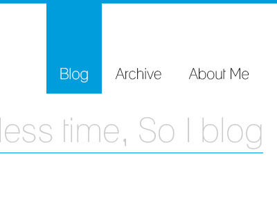 Blog Navigation about me archive blog blog design blue minimal navigation simple