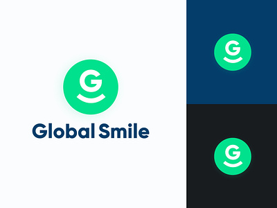 Global Smile Logo art branding color design flat glogo green app green leaf green logo gsmile icon idenity illustration illustrator logo logotype minimal redesign smile logo vector