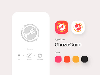 GhazaGardi Logo Concept app design brandbook branding design flat food logo icon app identity identity branding illustration illustrator logo logo food logodesign logotype minimal photoshop tourism vector