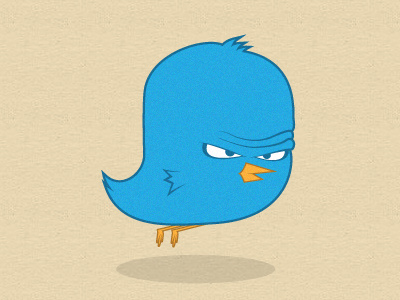Twitter Bird Illustration angry bird blue character design dirty draw icon illustration twitter yellow