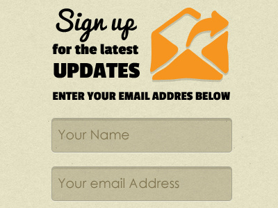 Newsletter sign up form contact email form icon input mail name newsletter sign up update