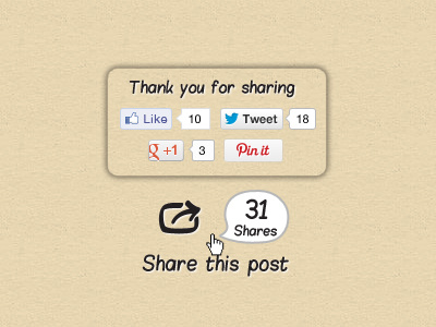 Share Counter button counter g like pin share tweet