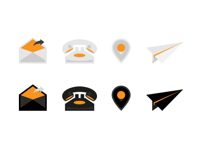 Contact Icons airplane icon letter mail paper phone pin plane share