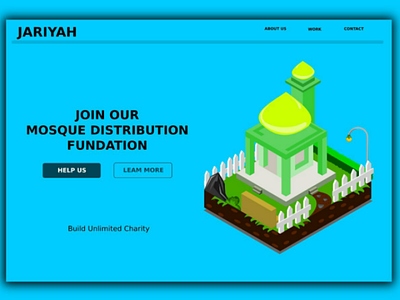 Jariyah_Islamic Website 🌌🌠 blue illustrations islamic isomatric landingpage mosque uidesign uiux website
