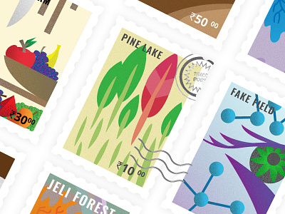 Modern Indian Stamps adobe color design illustration illustrator indian modern plain stamp vector