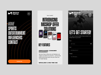 Mobile - MicDrop Agency agency barbajs dennis snellenberg entertainment graphichunters influencers interaction loading animation micdrop agency mobile page transition qr sport sports ui ux website
