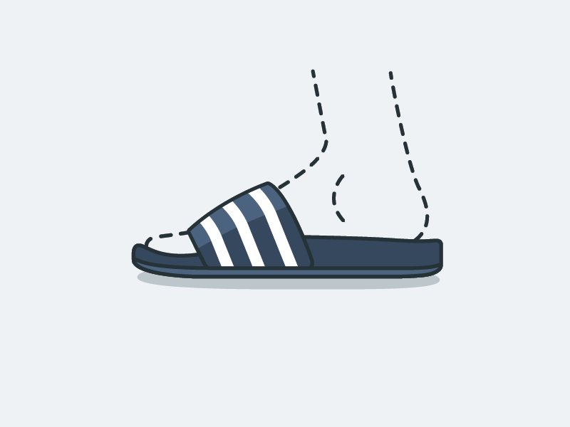 My foot adidas adilette illustration vector