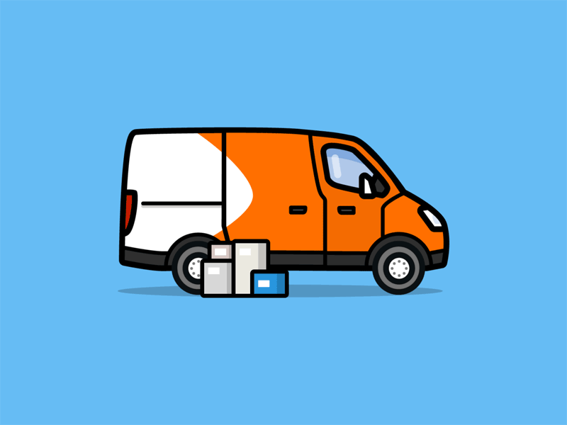Delivery truck Animation after effects animation delivery truck dutch gif mail orange photoshop post sketch