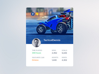 Profile Card - Rocket League blue card cars interface octane photoshop profile profile card rocket league ui user interface