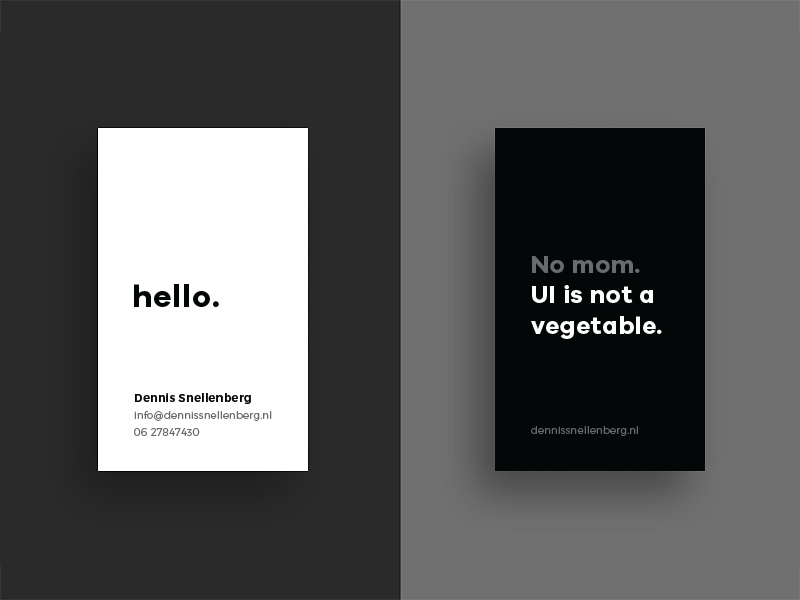 Personal Business Cards mockup bw gray white black typography clean design cards business