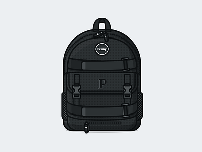 My Penny Backpack backpack black clip dots illustration penny shadow skate