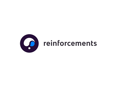 Final Logo - Reinforcements blue clean contrast logo parachute reinforcements round simple