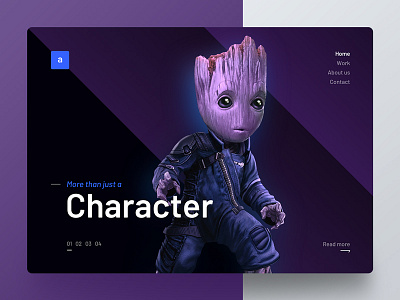 Groot Landing Page 003 character dark groot interface landing page pro purple space ui ui challenge webdesign