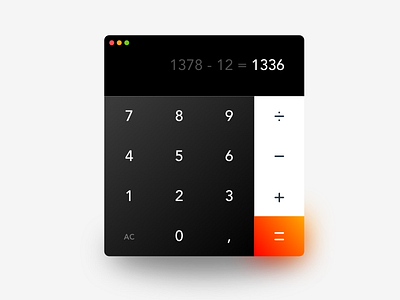 Calculator 004 buttons calculator clean less is more orange simple sketch ui