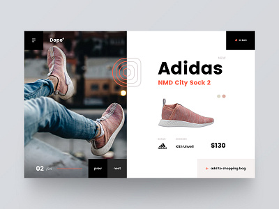 Single Product - Dope Shopping UI adidas brand dope footprint interface principle shopping sketch sneaker ui ux