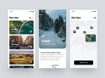 My trips (iOS) destination holiday interface ios11 ios12 iphone x route ui vacation wip